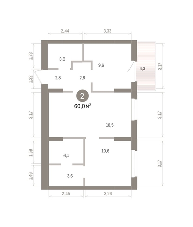 
  Продается 2-комн. квартира 60 м², в ЖК Кварталы Драверта, дом 4. Фото 1.