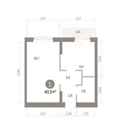 
  Продается 1-комн. квартира 40.52 м², в ЖК Кварталы Драверта, дом 4. Фото 1.