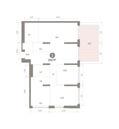 
  Продается 3-комн. квартира 124.73 м², в ЖК Кварталы Драверта, дом 5. Фото 1.