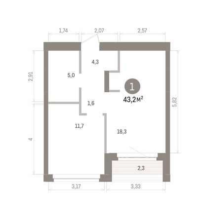 
  Продается 1-комн. квартира 43.2 м², в ЖК Кварталы Драверта, дом 5. Фото 1.