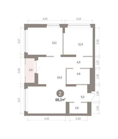 
  Продается 2-комн. квартира 68.31 м², в ЖК Кварталы Драверта, дом 5. Фото 1.