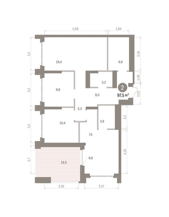 
  Продается 2-комн. квартира 97.5 м², в ЖК Кварталы Драверта, дом 5. Фото 1.