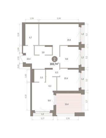 
  Продается 2-комн. квартира 103.68 м², в ЖК Кварталы Драверта, дом 5. Фото 1.
