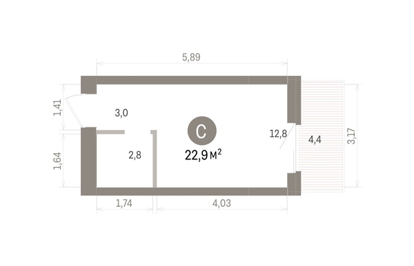 
  Продается студия 22.93 м², в ЖК Кварталы Драверта, дом 4. Фото 1.
