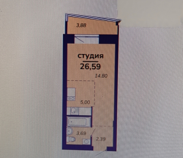 
  Продается 1-комн. квартира 27 м². Фото 11.