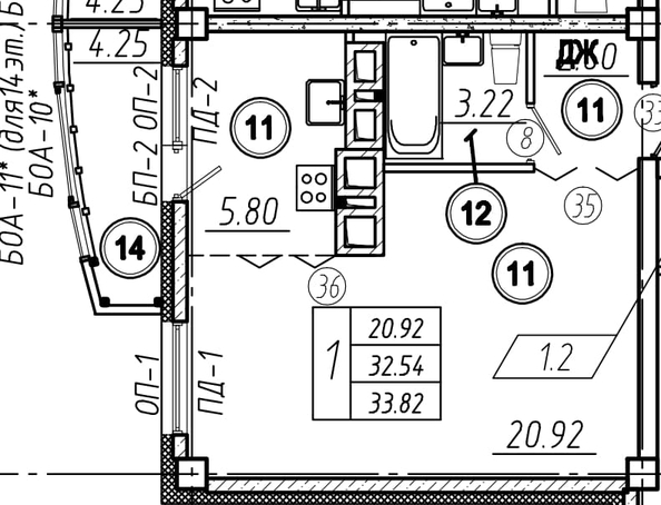 
  Продается 1-комн. квартира 34 м², в ЖК Кирова, очередь 1. Фото 1.