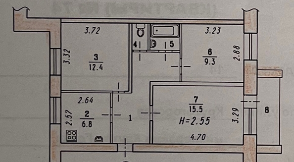 
  Продается 3-комн. квартира 57 м². Фото 22.