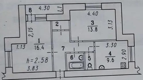
  Продается 2-комн. квартира 58 м². Фото 16.
