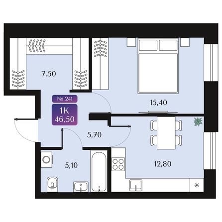 
  Продается 1-комн. квартира 46.5 м², в ЖК Северное Сияние Премиум. Фото 2.