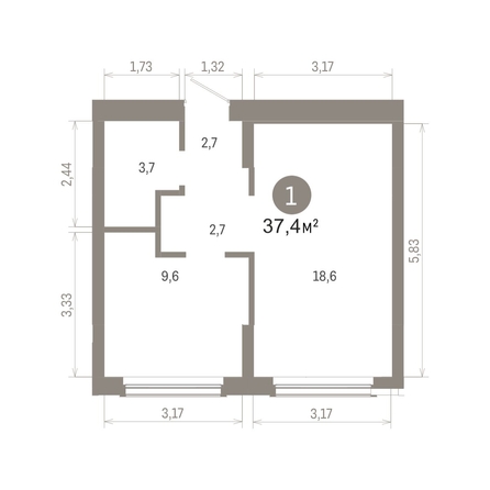 
  Продается студия 37.38 м², в ЖК Кварталы Драверта, дом 6. Фото 1.