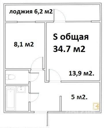 
   Продам 2-комнатную, 35 м², Ивановского ул, 26

. Фото 11.