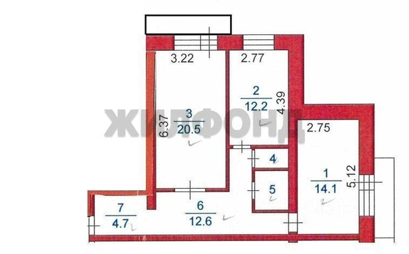 
   Продам 2-комнатную, 68.4 м², Сибирская ул, 117

. Фото 13.