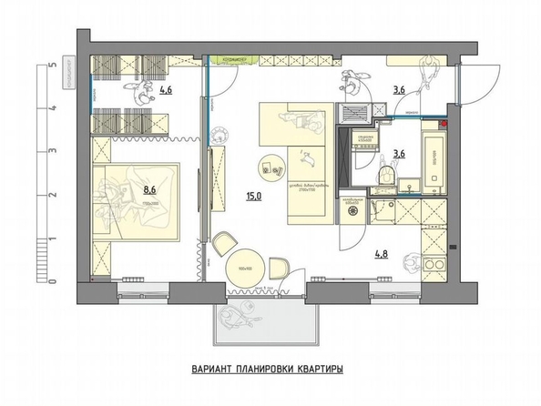 
  Продается 2-комн. квартира, 45 м², Царевского ул, д. 2
. Фото 3.