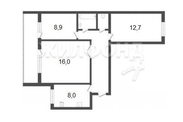 
   Продам 3-комнатную, 62 м², Советская ул, 105

. Фото 2.