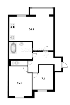 
   Продам 3-комнатную, 68 м², Учебная ул, 34

. Фото 2.