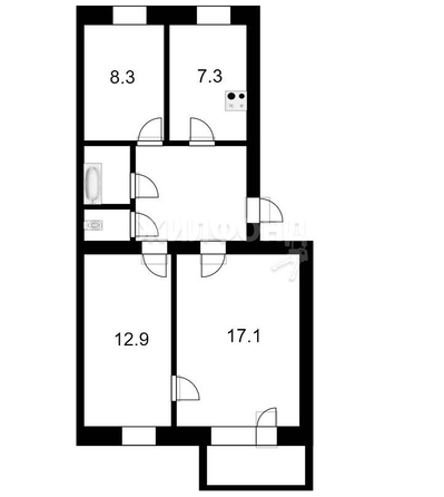 
   Продам 3-комнатную, 58 м², Котовского ул, 12

. Фото 13.