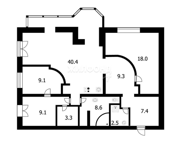 
   Продам 3-комнатную, 108.6 м², Белинского ул, 25

. Фото 11.