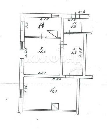 
   Продам 3-комнатную, 52 м², Свердлова ул, 7

. Фото 12.