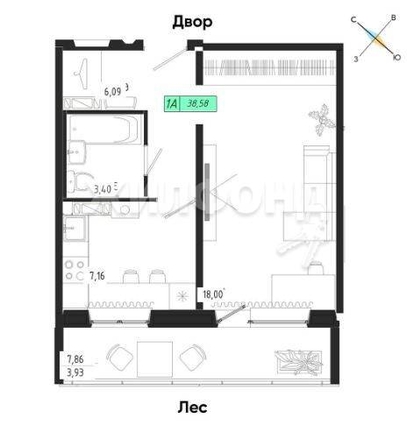 
   Продам 1-комнатную, 38.58 м², Иркутский тракт, 185Б

. Фото 8.