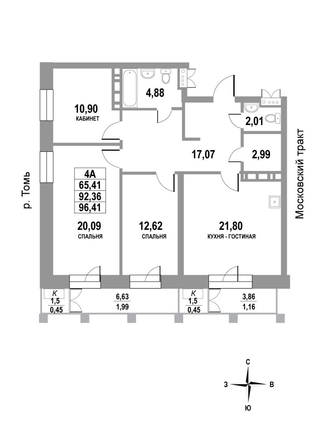 
   Продам 4-комнатную, 96.41 м², Московский, дом 3

. Фото 1.