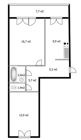 
   Продам 3-комнатную, 52 м², Заречная 1-я ул, 53

. Фото 8.