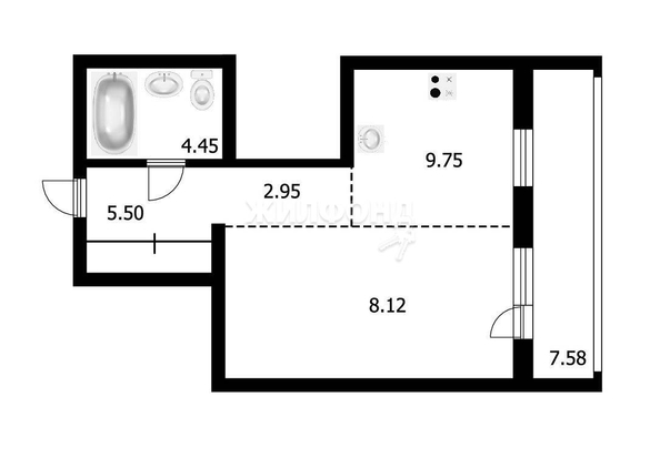 
   Продам 1-комнатную, 45 м², Бориса Пастернака (Северный мкр.) ул, 4

. Фото 5.