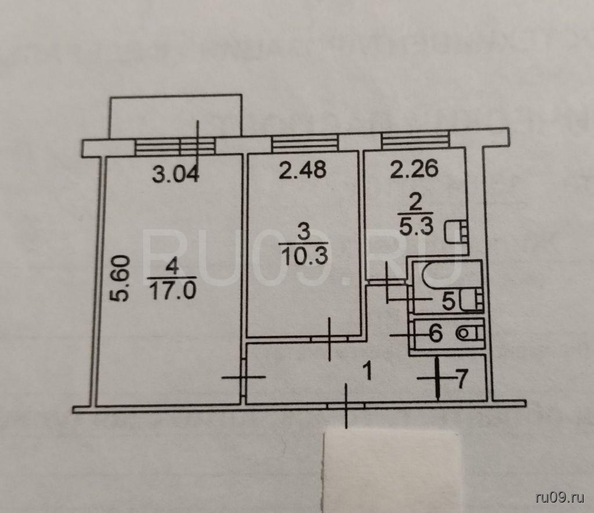 
  Продается 2-комн. квартира, 43.3 м², Алтайская ул, д. 107
. Фото 9.