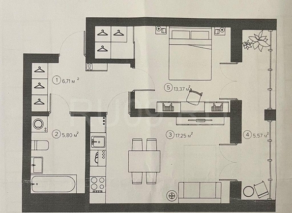
  Продается 1-комн. квартира, 45.91 м², ЖК Михайловский, дом 2
. Фото 9.