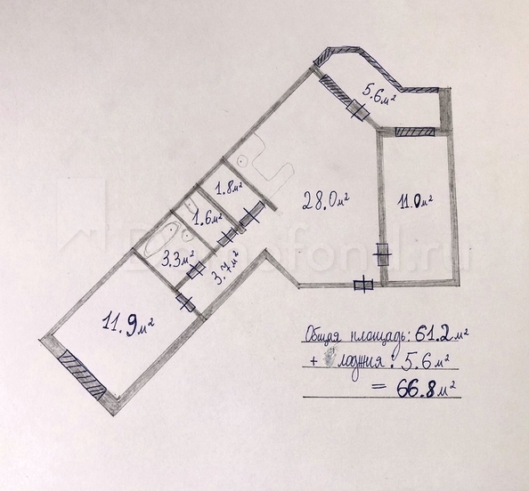 
  Продается 3-комн. квартира, 61.2 м², Дальне-Ключевская ул, д. 16а
. Фото 1.