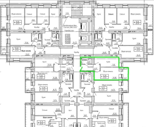 
   Продам 1-комнатную, 37.67 м², Сибирская ул, 89

. Фото 1.