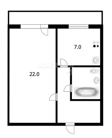 
   Продам 1-комнатную, 36 м², Алтайская ул, 132

. Фото 5.