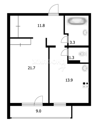 
   Продам 1-комнатную, 51 м², Большая Подгорная ул, 87Бл

. Фото 14.