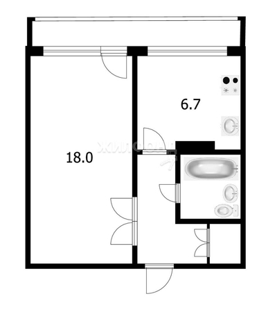 
   Продам 1-комнатную, 36 м², Алтайская ул, 132

. Фото 13.