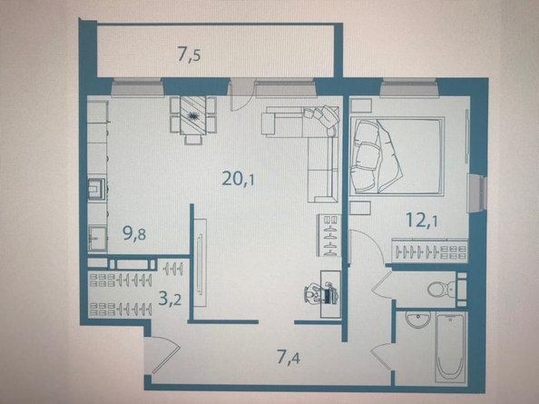 
  Продается 2-комн. квартира, 64 м², Леонова ул, д. 1
. Фото 4.