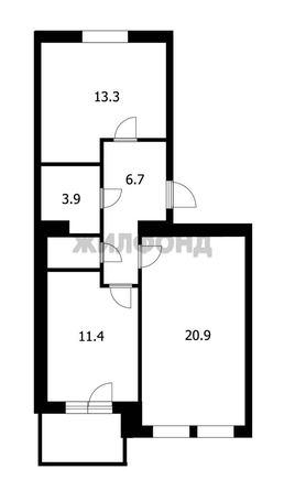 
  Продается 2-комн. квартира, 58 м², Шевченко ул, д. 16
. Фото 20.
