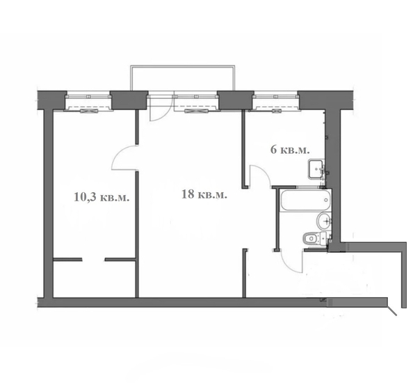 
  Продается 2-комн. квартира, 44.4 м², Полины Осипенко ул, д. 6
. Фото 1.