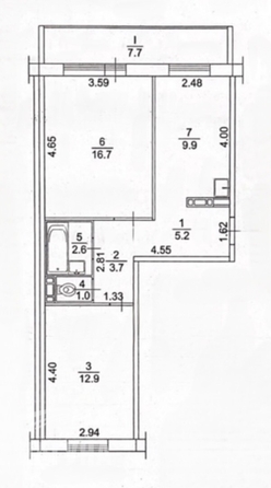 
  Продается 2-комн. квартира, 52 м², Заречная 1-я ул, д. 53
. Фото 13.
