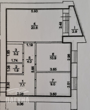 
  Продается 2-комн. квартира, 56.7 м², Сибирская ул, д. 98
. Фото 3.