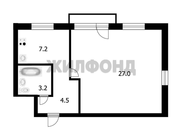 
  Продается 1-комн. квартира, 42 м², Усова ул, д. 25/1
. Фото 6.