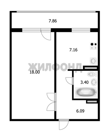 
  Продается 1-комн. квартира, 38 м², Герасименко ул, д. 3/16
. Фото 9.