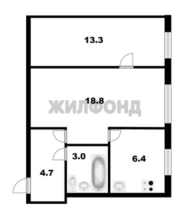 
  Продается 2-комн. квартира, 46.2 м², Елизаровых ул, д. 46
. Фото 14.