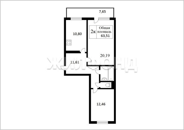 
  Продается 2-комн. квартира, 59.6 м², ЖК Зелёные горки, Ковалева дом 45
. Фото 14.