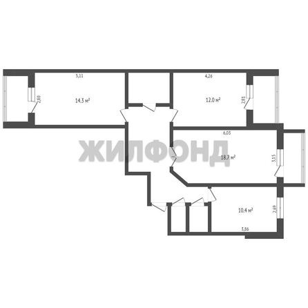 
  Продается 3-комн. квартира, 79.4 м², Сибирская ул, д. 115
. Фото 33.