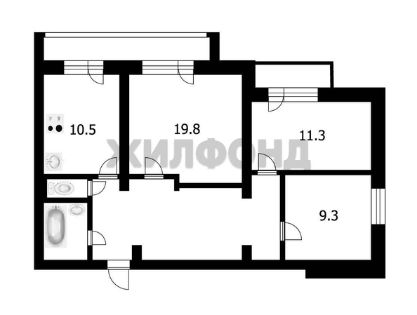 
  Продается 3-комн. квартира, 70.3 м², Клюева ул, д. 3
. Фото 21.