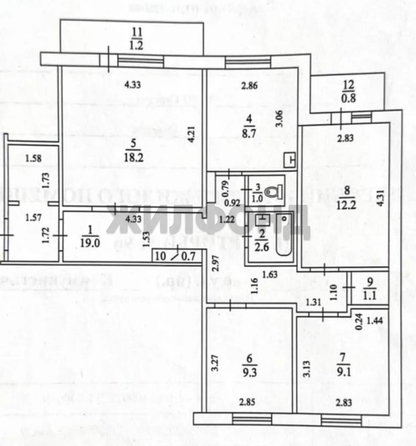 
  Продается 4-комн. квартира, 83 м², Коммунистический пр-кт, д. 157
. Фото 12.