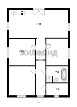 
  Продается дом, 100 м², село Корнилово
. Фото 7.