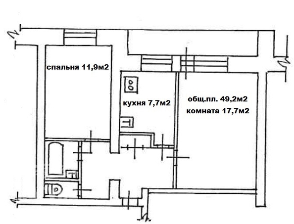 
  Продается 2-комн. квартира, 49.2 м², Учебная ул, д. 11
. Фото 11.