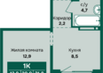 Камчатка, корпус 6/3: Планировка 1-комн 31,8 - 32,3 м²