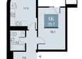Беринг, дом 2: Планировка 1-комн 39,7 м²