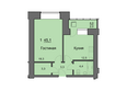 SkySeven (Скай севен), 2 очередь дом 3: Планировка однокомнатной квартиры 45,1 кв.м